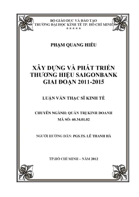 Xây dựng và phát triển thương hiệu Saigonbank 2011-2015