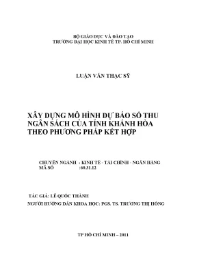 Dự báo ngân sách tỉnh Khánh Hòa theo phương pháp kết hợp