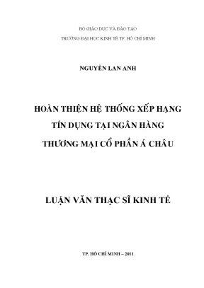 Hoàn thiện hệ thống xếp hạng tín dụng ngân hàng ACB