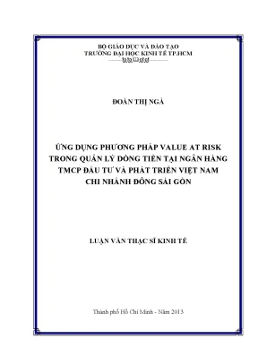 Ứng dụng Value at Risk trong quản lý dòng tiền ngân hàng