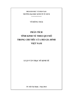 Phân Tích Tính Kinh Tế Theo Qui Mô Hộ Gia Đình Việt Nam