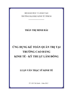 Ứng dụng kế toán quản trị tại Lâm Đồng