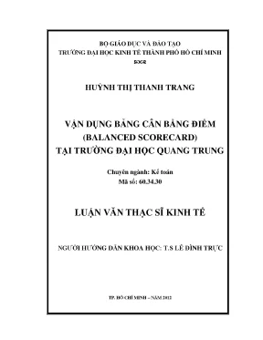 Vận dụng Balanced Scorecard tại Đại học Quang Trung