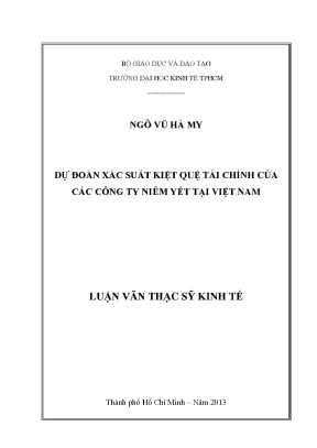 Dự đoán kiệt quệ tài chính công ty niêm yết Việt Nam