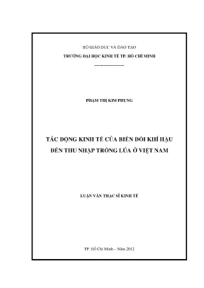 Tác động của biến đổi khí hậu đến thu nhập lúa ở Việt Nam