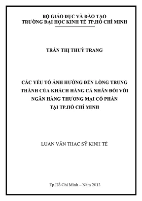 Yếu tố ảnh hưởng đến lòng trung thành khách hàng ngân