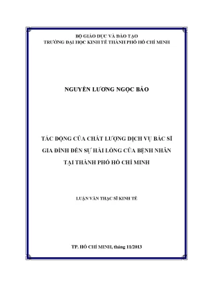 Tác động chất lượng dịch vụ bác sĩ gia đình đến hài lòng