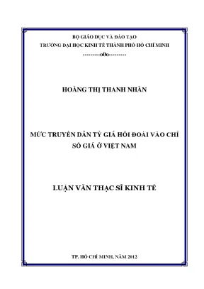 Mức truyền dẫn tỷ giá hối đoái vào chỉ số giá Việt Nam