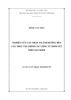 Nhân tố ảnh hưởng cấu trúc tài chính công ty niêm yết