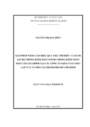 Nâng cao hiệu quả kiểm soát nội bộ trong kiểm toán