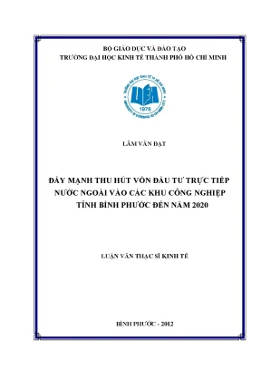 Thu hút FDI vào khu công nghiệp Bình Phước đến 2020
