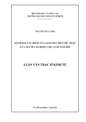 Tác động giáo dục đến thu nhập người lao động Việt Nam