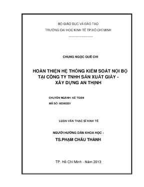 Hoàn thiện hệ thống kiểm soát nội bộ tại An Thịnh