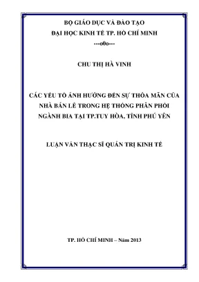 Yếu tố ảnh hưởng đến sự thỏa mãn nhà bán lẻ ngành bia