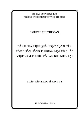 Đánh giá hiệu quả ngân hàng thương mại Việt Nam