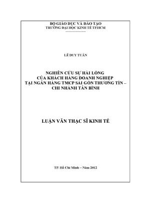 Nghiên cứu sự hài lòng khách hàng doanh nghiệp tại Sacombank