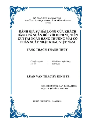 Đánh giá sự hài lòng khách hàng dịch vụ tiền gửi ngân hàng