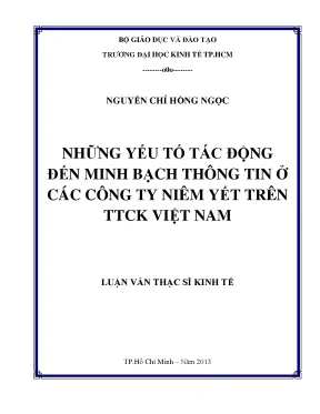 Yếu tố tác động đến minh bạch thông tin doanh nghiệp