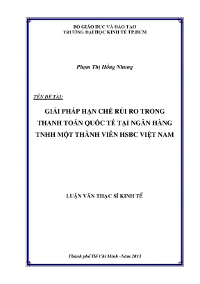 Giải pháp hạn chế rủi ro thanh toán quốc tế tại HSBC