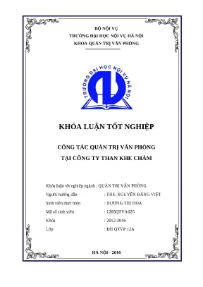Khóa luận tốt nghiệp quản trị văn phòng tại Khe Chàm
