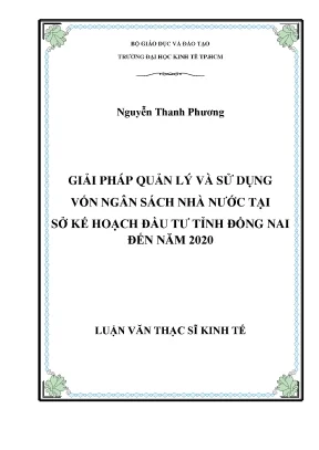 Giải pháp quản lý vốn ngân sách nhà nước tại Đồng Nai