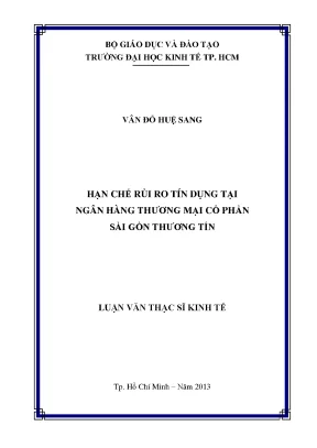 Hạn chế rủi ro tín dụng tại Sacombank