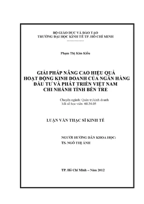 Giải pháp nâng cao hiệu quả kinh doanh ngân hàng BIDV