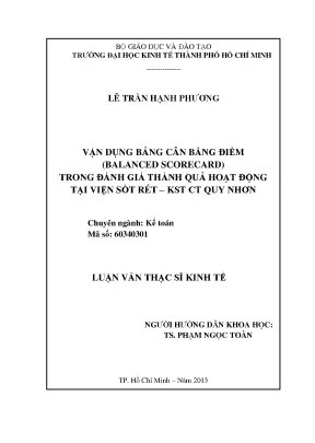 Ứng dụng BSC trong đánh giá hoạt động Viện Sốt rét