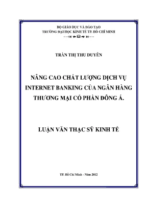 Nâng cao chất lượng dịch vụ internet banking Đông Á