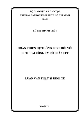 Hoàn thiện hệ thống kiểm soát nội bộ báo cáo tài chính