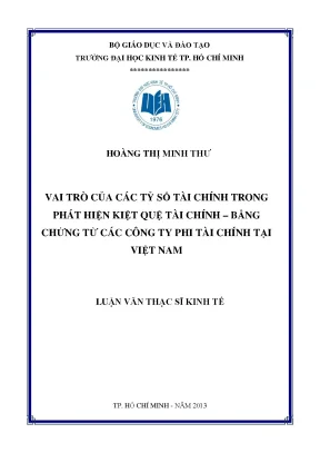 Tỷ số tài chính và phát hiện kiệt quệ tài chính