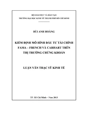 Kiểm định mô hình đầu tư tài chính Fama French và Carhart