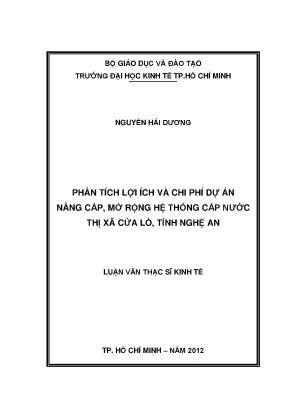 Lợi ích và chi phí dự án nâng cấp hệ thống cấp nước
