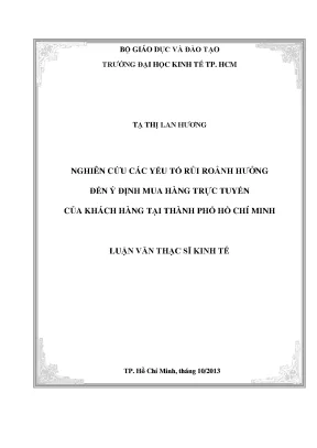 Yếu tố ảnh hưởng đến mua hàng trực tuyến tại TP.HCM