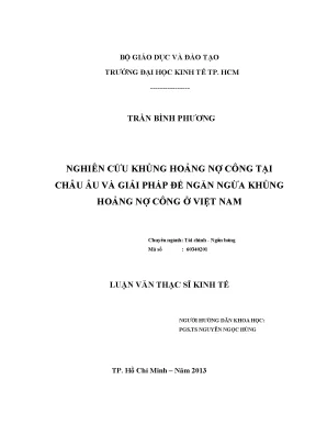 Giải pháp ngăn ngừa khủng hoảng nợ công ở Việt Nam