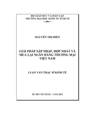 Giải pháp sáp nhập ngân hàng thương mại Việt Nam
