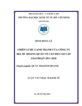 Chiến lược cạnh tranh căn hộ cao cấp Hoàng Quân 2011-2020