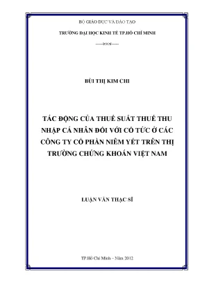 Tác động thuế thu nhập cá nhân đến cổ tức tại Việt Nam