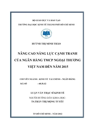 Nâng cao năng lực cạnh tranh ngân hàng Vietcombank 2015