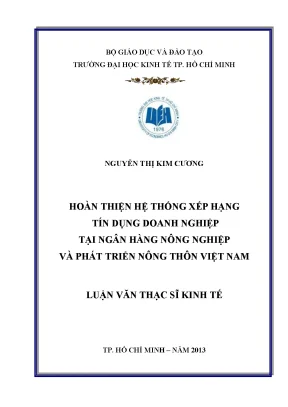 Hoàn thiện hệ thống xếp hạng tín dụng doanh nghiệp tại