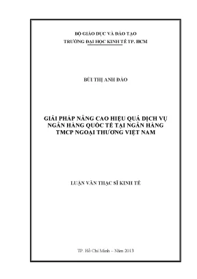 Giải pháp nâng cao dịch vụ ngân hàng quốc tế hiệu quả