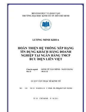 Hoàn thiện hệ thống xếp hạng tín dụng doanh nghiệp tại