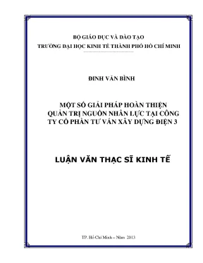 Giải pháp quản trị nguồn nhân lực tại Công ty Điện 3
