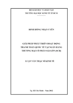 Giải pháp phát triển thanh toán quốc tế tại SCB