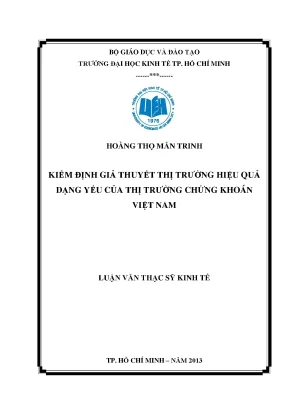 Kiểm định giả thuyết thị trường hiệu quả chứng khoán VN