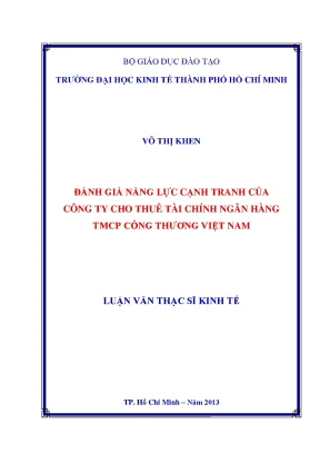Đánh giá năng lực cạnh tranh công ty cho thuê tài chính
