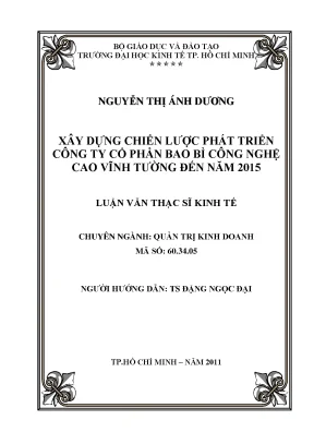 Chiến lược phát triển công ty bao bì Vĩnh Tường 2015