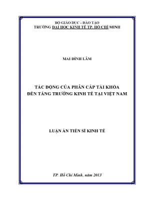 Tác động phân cấp tài khóa đến tăng trưởng kinh tế Việt Nam