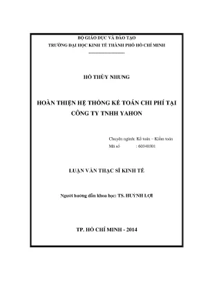 Hoàn thiện hệ thống kế toán chi phí tại Yahon
