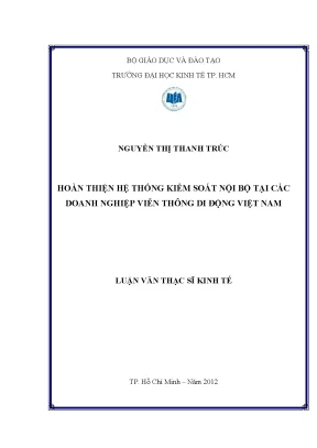Hoàn thiện hệ thống kiểm soát nội bộ doanh nghiệp viễn thông